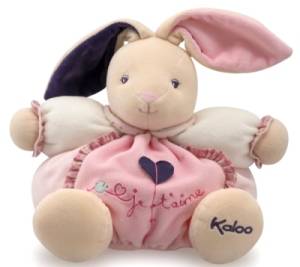 Peluche Lapin Patapouf Je t'Aime Petite Rose - 25 cm