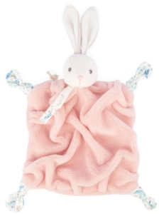 Doudou Lapinou Rose Poudre Plume 20 cm