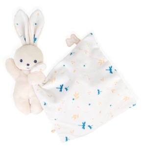 Doudou Lapin Blanc délicat Carré Douceur