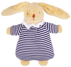 Peluche Hochet Lapin Nid Ange Marinière 20 cm