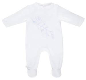 Pyjama Velours Blanc Ane Paco Cocon Boy - Naissance