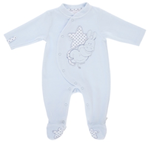 Pyjama Ane Paco Velours Ciel - 1 mois