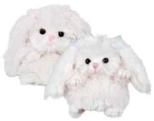 Peluche Lapin Beauty Noeud Rose - 15 cm