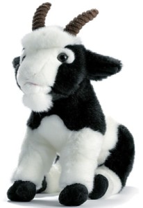 Peluche Chèvre Noire et Blanche 26 cm