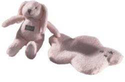 Doudou Lapin Avec Mouchoir Rose