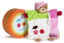 Doudou Marionnette Ours Cerise Colors