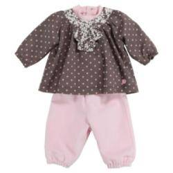 Ensemble Tunique et Pantalon Rose Chocolat 6 Mois