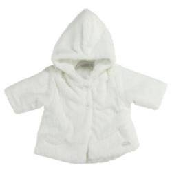 Manteau à Capuche Ecru en Fausse Fourrure