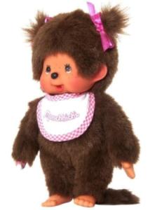 Peluche Monchhichi Fille Rose - 20 cm