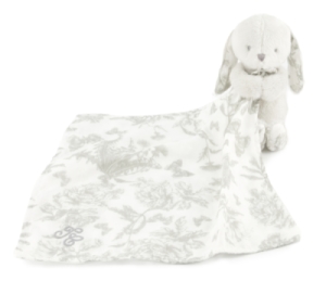 Doudou Lapin Augustin Gris Toile de Jouy
