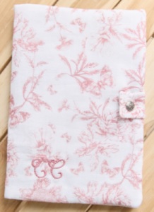 Protège Carnet De Santé Lange Toile De Jouy Rose