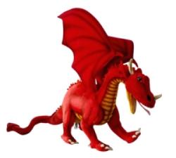 Peluche Dragon Rouge - 70 cm