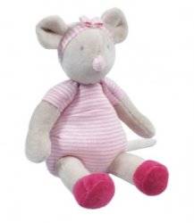 Peluche Hochet Souris Lila - 20 cm