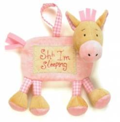 Peluche Plaque de Porte Vache Rose