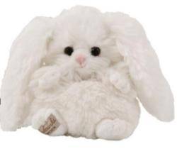 Peluchette Lapin Beauty Noeud Blanc - 15 cm