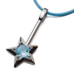 Pendentif Abracadabra Topaze Bleue Argent