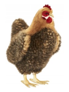 Peluche Poule Beige - 40 cm