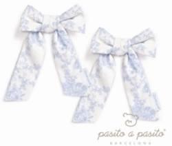 Set de 2 Noeuds Toile de Jouy Bleu