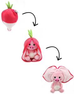Peluche Réversible Radis Cochon Piglet Flipetz