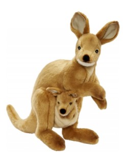 Peluche Wallaby avec Bébé 35 cm