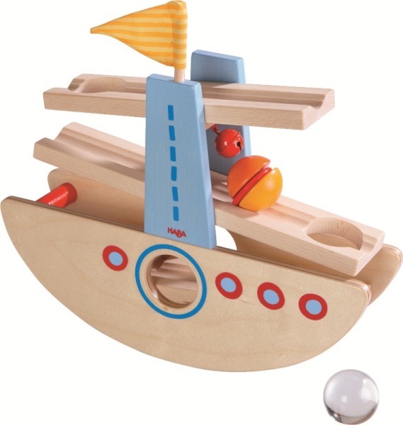 Haba Toboggan à Billes Bateau à Bascule Haba Toboggan à Billes Bateau à Bascule