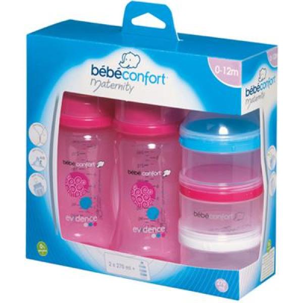 Bébé Confort Lot de 2 Biberons Rose  270 ml + Doseurs