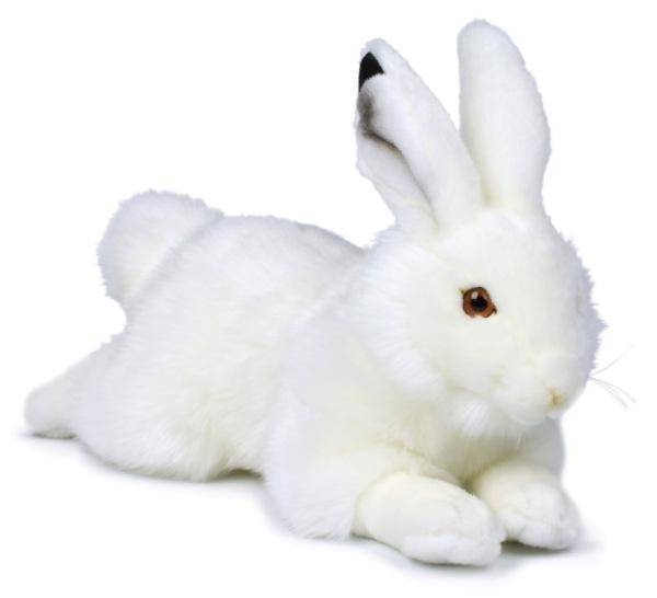 WWF Peluche Lapin des Neiges Couché - 30 cm