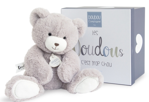 Doudou et Compagnie Peluche Ours Gris Taupe Unicef - 30 cm