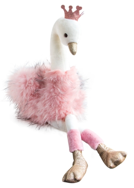 Histoire d Ours Peluche Cygne Rose - 80 cm