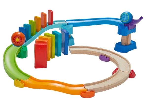 Haba Toboggan à billes Dominos tout en rond