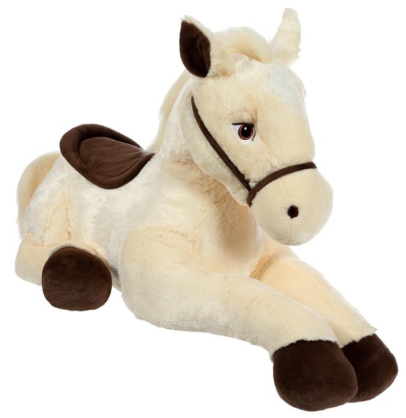 Gipsy Peluche Cheval Couché avec selle - 110 cm