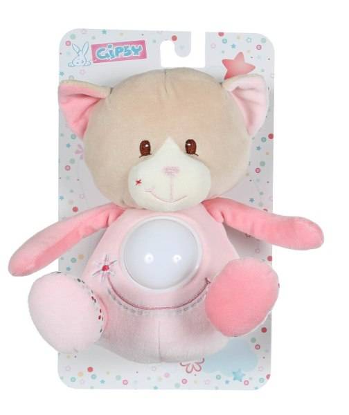 Gipsy Peluche Veilleuse Chat Rose Smile - 26 cm