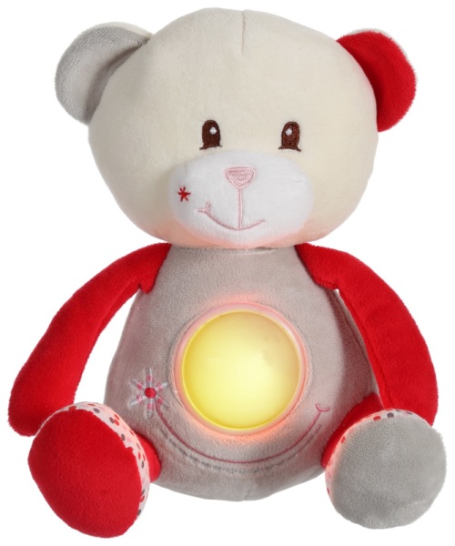 Gipsy Peluche Veilleuse Ours Rouge Smile - 26 cm