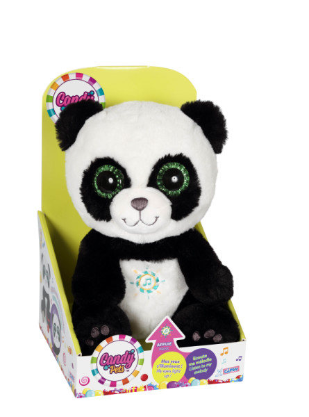 Gipsy Peluche Candy Pets Panda Lumineux et Sonore 24 cm