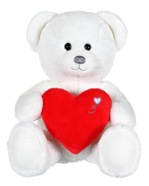 Gipsy - Peluche ours blanc coeur 22 cm Doudouplanet, Livraison Gratuite  24/48h