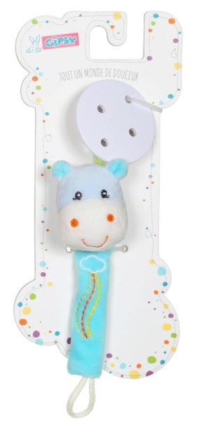 Gipsy Attache Sucette Hippopotame Rainbow Gipsy Attache Sucette Hippopotame Rainbow