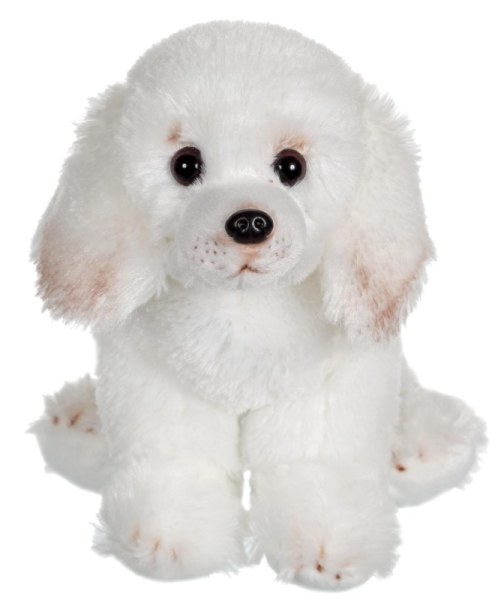Chien caniche, Peluche vintage - Rosé poudré