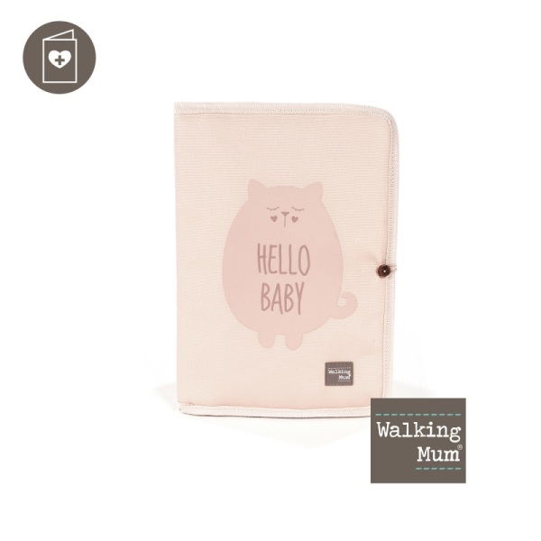 Walking Mum Protège Carnet de Santé Hello Baby Rose