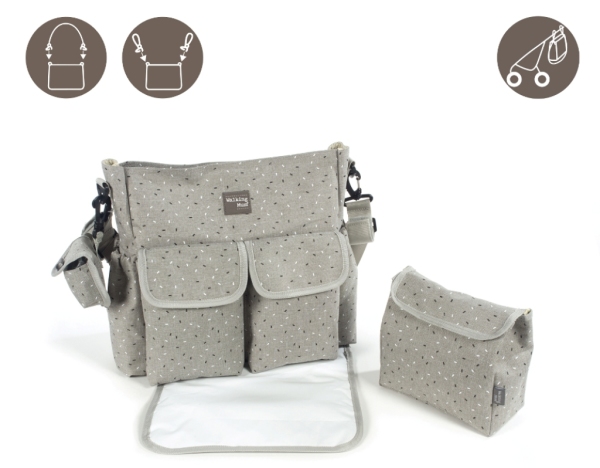 Walking Mum Sac à Langer Gris Confeti Walking Mum Sac à Langer Gris Confeti