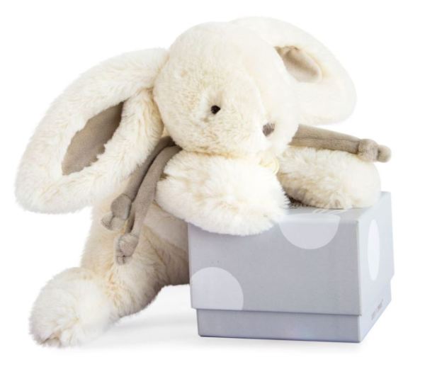 Doudou et Compagnie Peluche Lapin Bonbon Taupe 30 cm