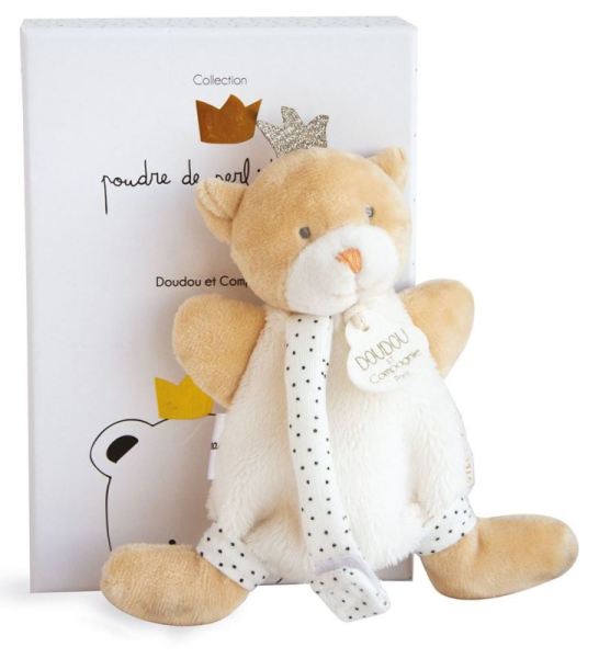 Doudou et Compagnie Doudou Attache Sucette Ours Petit Roi Poudre de Perlidoudou