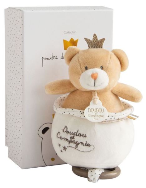 Doudou et Compagnie Peluche Musicale Ours Petit Roi Poudre de Perlidoudou