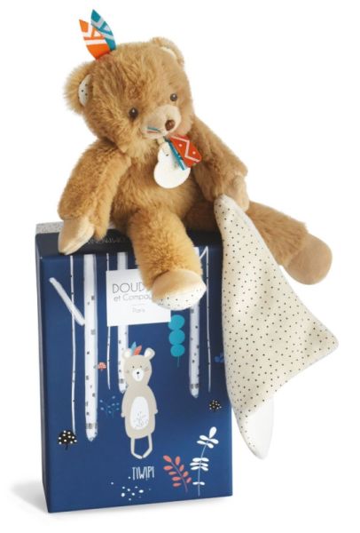 Doudou et Compagnie Peluche Pantin avec Doudou Ours Tiwipi