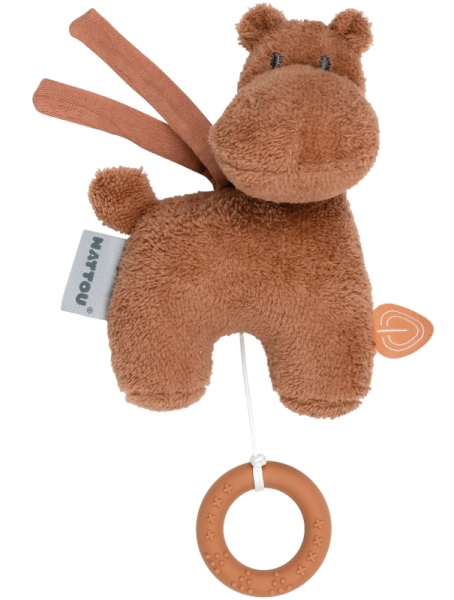 Nattou Peluche Mini Musical Hippopotame Rouille