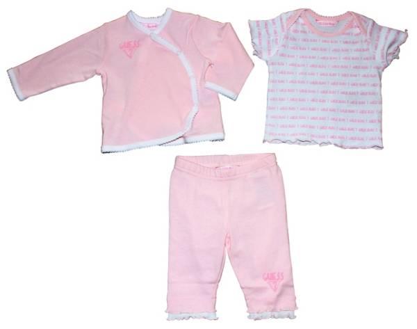 Guess Enfant Set Pyjama Rose 3/6 mois