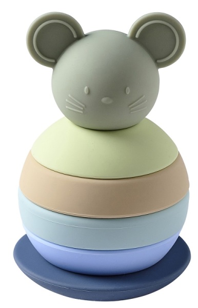 Nattou Culbuto Empilable Souris Silicone Vert