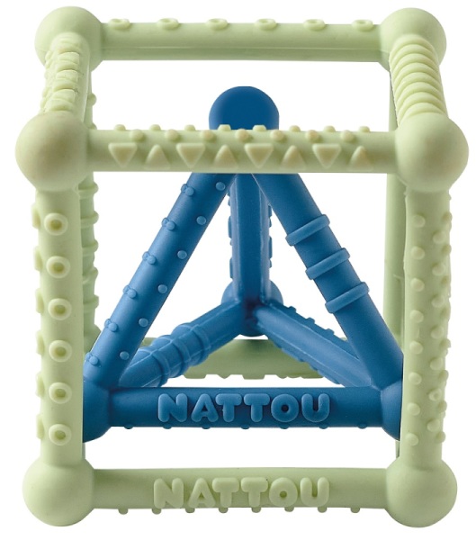 Nattou Set Cube Et Pyramide Silicone Vert Et Bleu