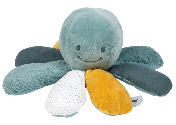 Nattou Peluche Poulpe Activités Vert et Ocre Lapidou