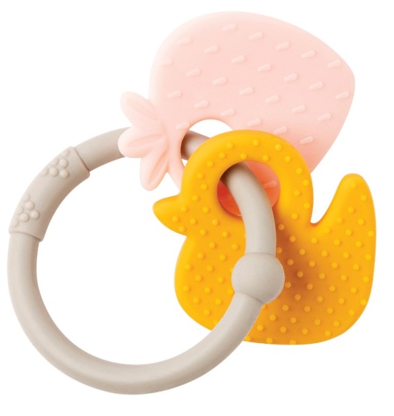 Nattou Anneau de Dentition Silicone Fraise et Canard
