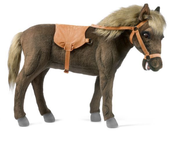 Anima Peluche Décorative Cheval Nain Brun - 70 cm